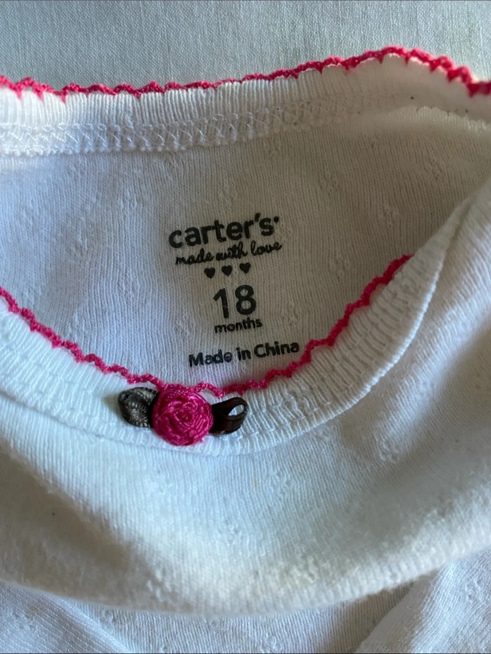 Carter's White and Pink Floral Long-Sleeve Baby Bodysuit Set